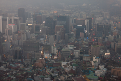 Downton at dusk.  From Namsan tower,