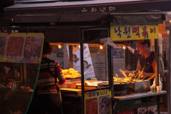 Food stands.