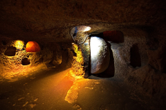 Tunnels under houses in Cappadocia